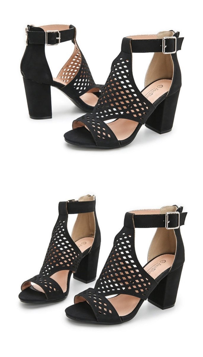 Sandales chic été confortables respirantes coloris noir — vue d'ensemble
