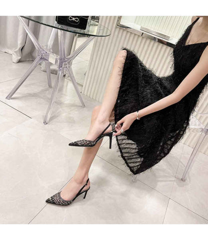 Sandales femme à bout pointu et talons fins