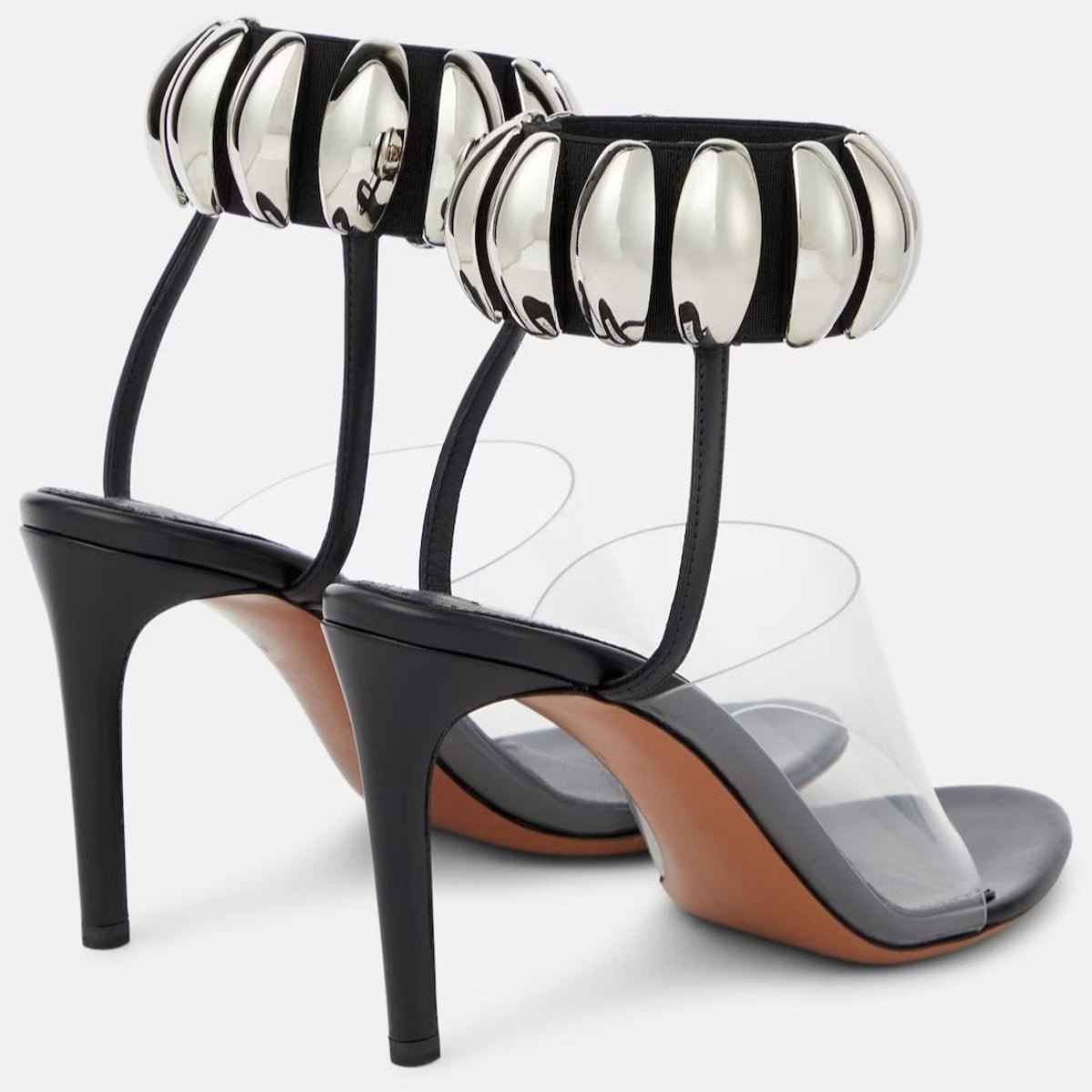 Sandales Romaines Talons Hauts – Brides Transparentes & Boucle Dorée