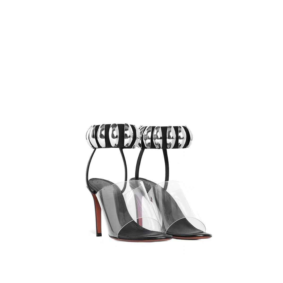 Sandales Romaines Talons Hauts – Brides Transparentes & Boucle Dorée