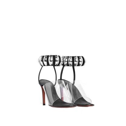 Sandales Romaines Talons Hauts – Brides Transparentes & Boucle Dorée